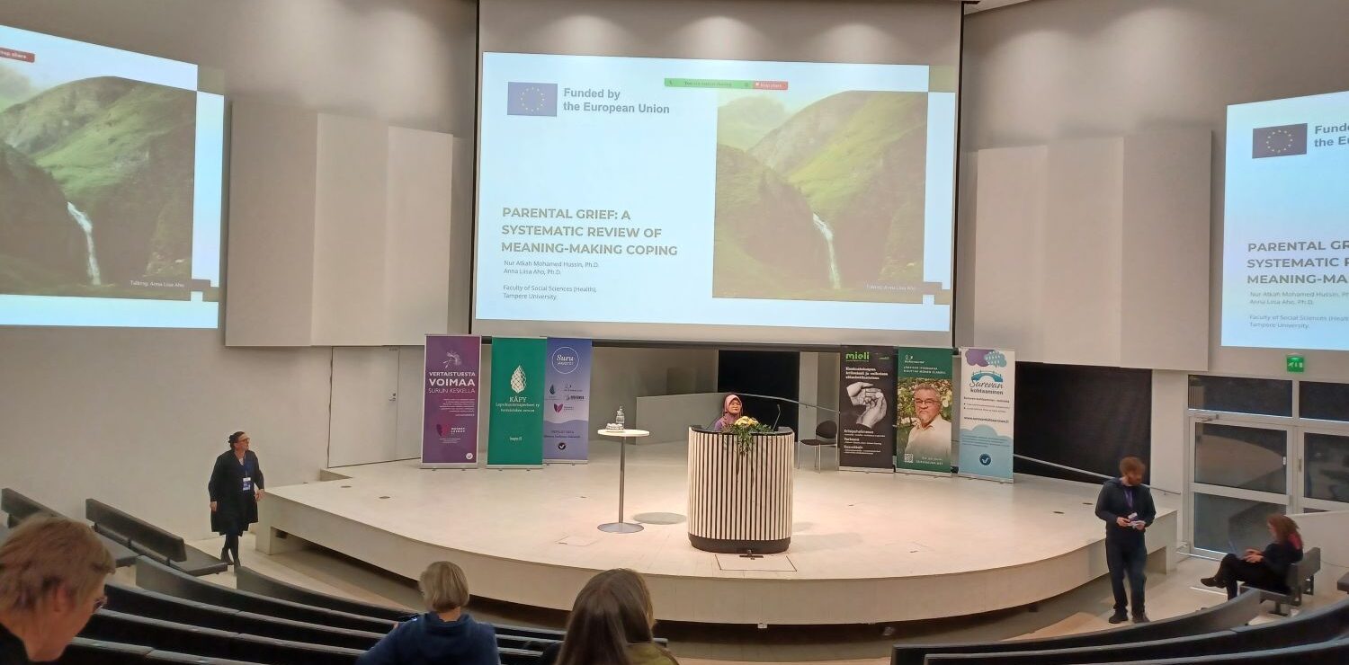 Nur Atikah Mohamad Hussin in giving a sppeech Grief Conference 2024